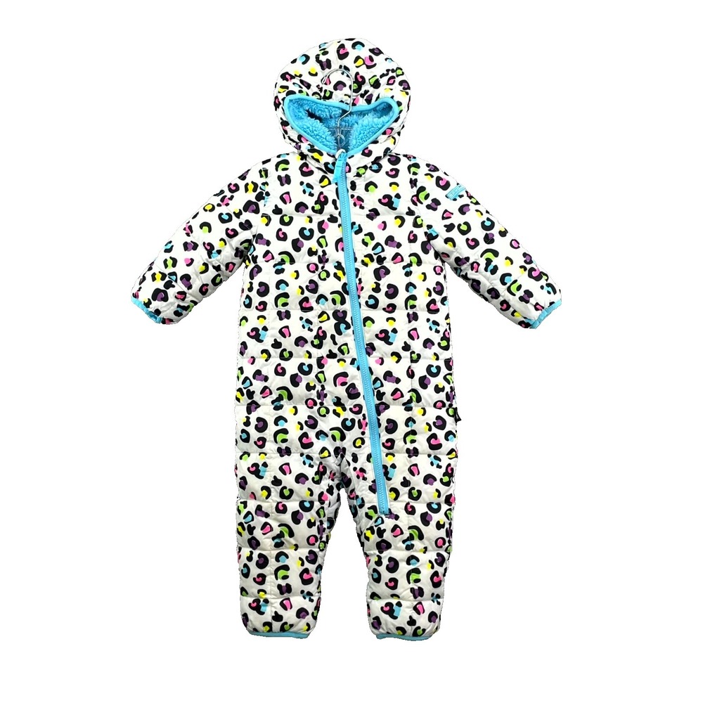 Spyder Puffer Bunting Suit Infants 18M Multicolor Leopard Print Hooded Outdoor